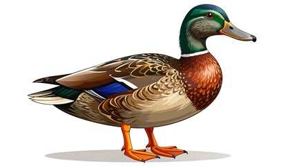 Obraz premium Detailed illustration of a mallard duck.