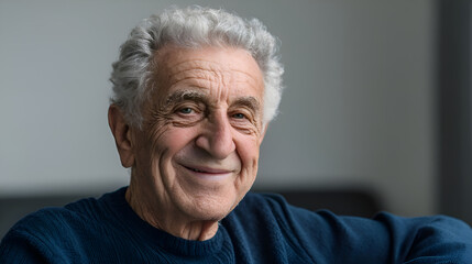Portrait of smiling senior man showing happiness and joy