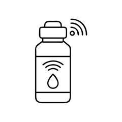 Fototapeta premium Smart water bottle icon with wireless connectivity features