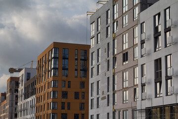 Facade of a multistorey building under construction
