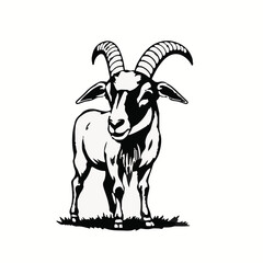 Boer Goat Animal Icon - Black
