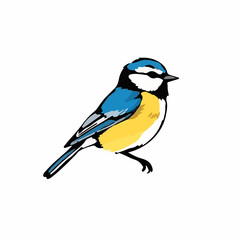 Blue Tit Animal Icon Black