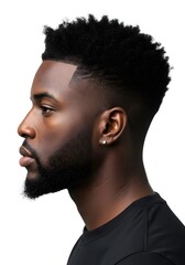 Obraz premium Black Man Getting a Fresh Fade Haircut at Barbershop