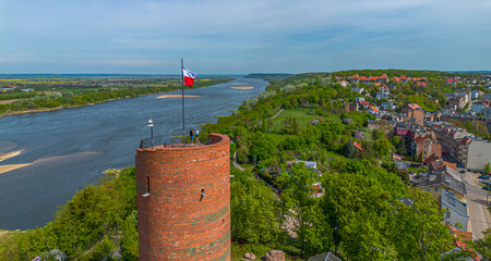 Klimek Tower in Grudziądz over the Vistula River. Poland