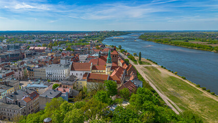 Beautiful architecture of Grudziadz at Wisla river, Poland
