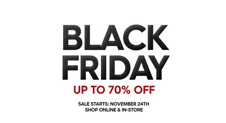 Obraz premium Black Friday Sale Announcement with Up to 70% Off Discounts