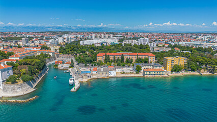 Aerial view of Zadar old town, Croatia.