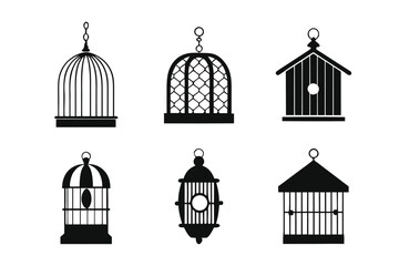Fototapeta premium Birdcage vector collection design set illustration
