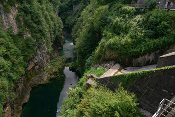 Corlo Dam on Lago del Corlo, Belluno, Italy