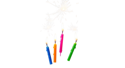 Sparkling Birthday Candles With Colorful Flames Igniting Festive Celebration Atmosphere