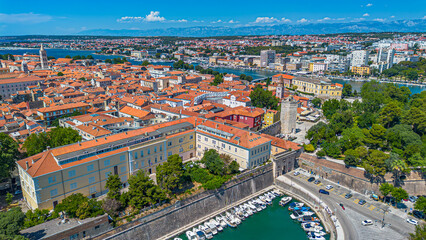 Aerial view of Zadar old town, Croatia.