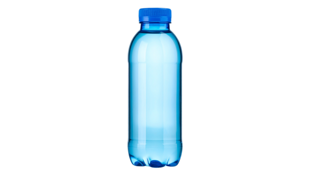 Water Bottle PNG, Transparent Isolated Plastic Bottle, Minimalist Design for Packaging, Healthy Drink Concept