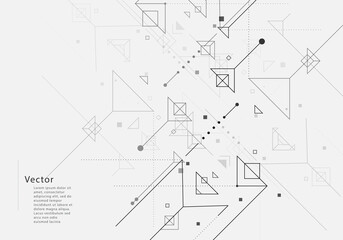 Minimalism monochrome technology pattern. Abstract vector background