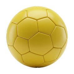 Exciting soccer match featuring a yellow ball outdoor field sports action daytime dynamic viewpoint. Cut out png