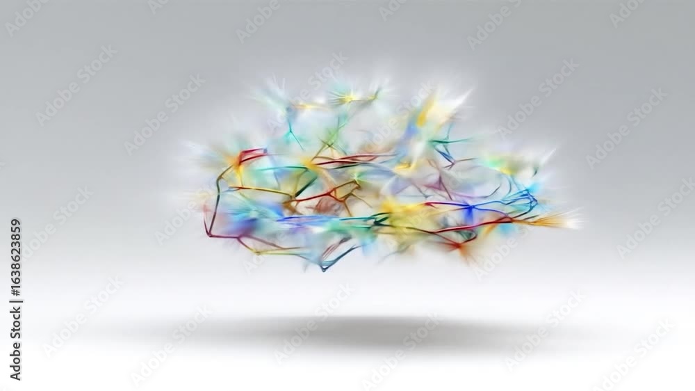 Poster abstract colorful network structure: a digital visualization of interconnectivity