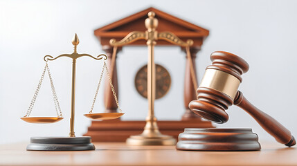 Law system - judicial process, legal court, magistrate authority, Scales of Justice, courtroom gavel, equitable governance, tribunal emblem, arbitration fairness, judge decision, lawful order.