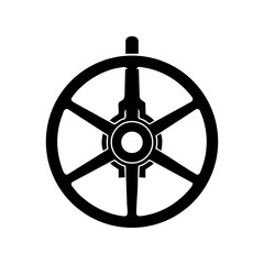 Fototapeta premium Black Valve Wheel Silhouette Vector Illustration