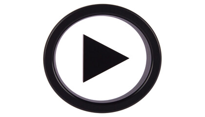 Play Button PNG, Glossy Red Media Icon with Triangle Symbol, Transparent Background, Video and Music Interface Element