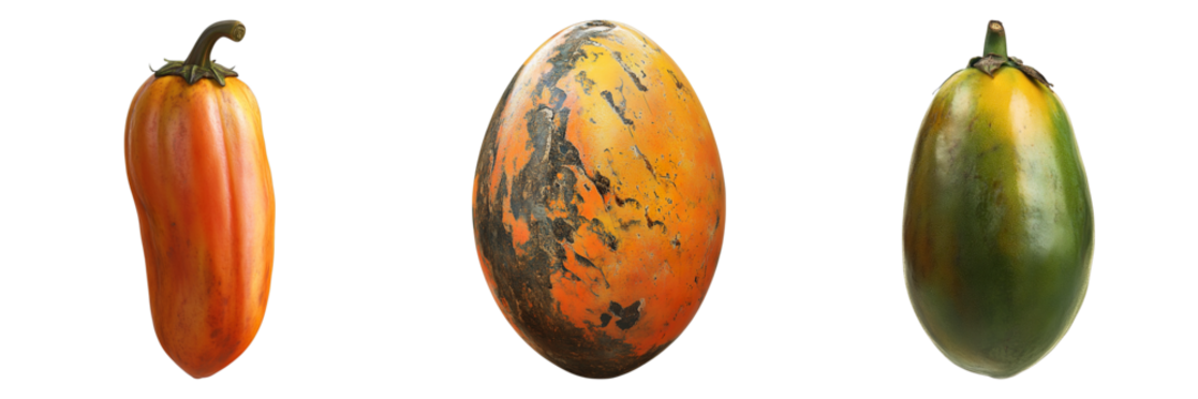 Three different types of fruits are shown in a row - Powered by Adobe