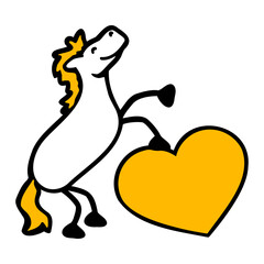 I Love My Pony Horse Heart Drawing Riding Hobby Funny