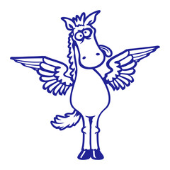 Crazy Angel Pegasus Horse Tongue Out Funny Grimace Weird