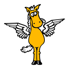 Crazy Angel Pegasus Horse Tongue Out Funny Grimace Weird
