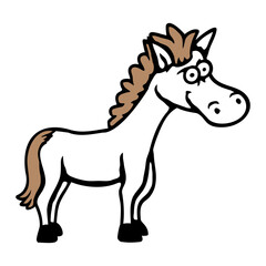 Horse Pony Funny Drawing Comic Riding Cartoon Funny