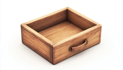 Vintage Wooden Typewriter Case Drawer On White Background - Antique, Aged, Rustic, Old-Fashioned, Retro, Classic, Traditional, Canvass.