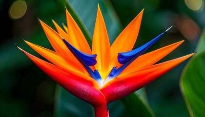 Close-up of a vibrant bird of paradise flower