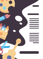 Back To School Poster Flat Cartoon Vector Illustration