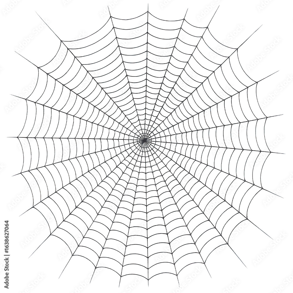 Poster intricate and delicate spiderweb with radial patterns, symbolizing nature's design and interconnecti
