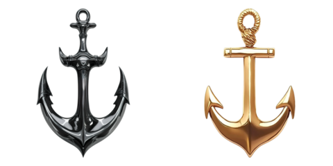 Two different colored anchors are shown side by side
