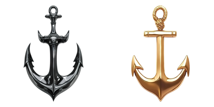 Two different colored anchors are shown side by side
