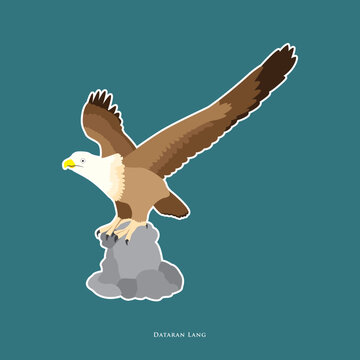 Vector illustration of Eagle Square or known as Dataran Lang, located in Langkawi, Kedah, Malaysia. Dataran Lang is Langkawi giant statue, an iconic landmark for Langkawi