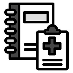 Obraz premium イラストアイコンセット：医療ファイ