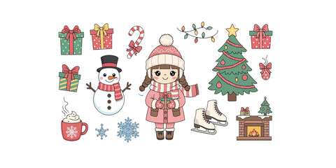 set of christmas icons