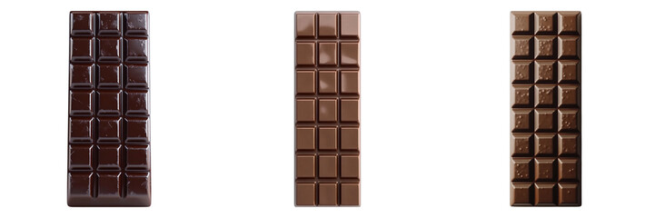 Three chocolate bars are shown side by side