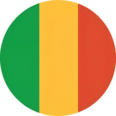 Fototapeta premium mali flag icon in circular shape, african country symbol, tricolor vector design