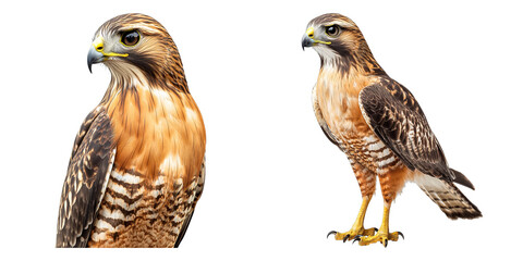 Fototapeta premium Two birds, one of which is a hawk