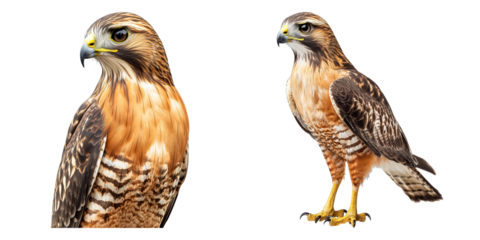 Two birds, one of which is a hawk