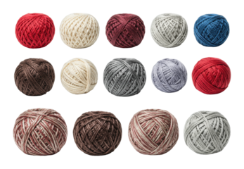 Creative yarn crafting session home workspace cozy environment overhead textile art exploration. Cut out png