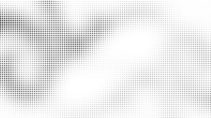Abstract halftone dot pattern background with smooth black and white gradient texture creating a retro pixel art design perfect for graphic overlays modern prints and digital artwork