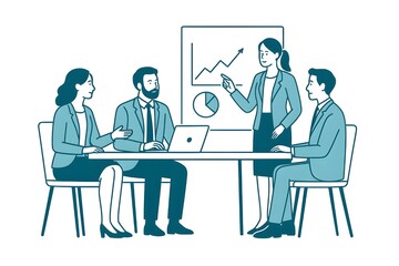 Teamwork and Business Planning Illustration

