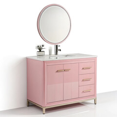 modern bathroom interior with wooden furniture