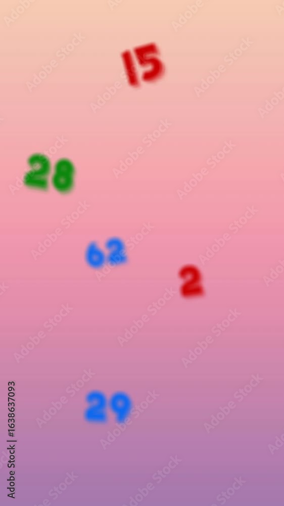 Poster animation of numbers processing over pink background