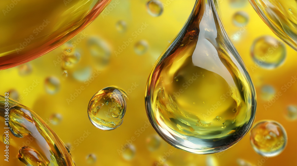 Poster set of transparent drops in yellow colors. transparency only in vector format. can be used with any 