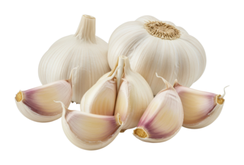 Garlic cloves preparation kitchen food home environment culinary uses. Cut out png