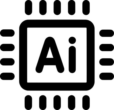 Artificial Intelligence Chip Icon  Vector Processor Circuit Board Design for Technology and AI Branding AI