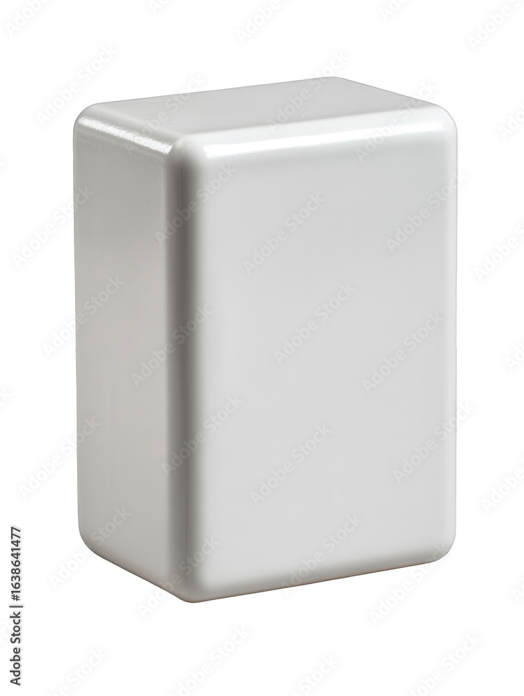 Poster a simple white rectangular box with rounded corners, isolated on a transparent background