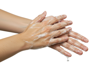 Hand washing action demonstration home hygiene clean environment health awareness. Cut out png